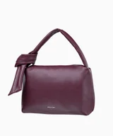 Torebki damskie - PUCCINI Bordowa miękka torebka typu shopper z wiązanym uchwytem - Puccini - miniaturka - grafika 1