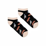 Skarpetki męskie - Gołębie i zapiakanki czarne skarpetki stopki we wzory Kabak - miniaturka - grafika 1