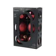 Bombki - Bombki szklane mix połysk/mat 8 cm bordo 6 szt. - miniaturka - grafika 1