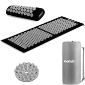 Akcesoria medycyny naturalnej - Neo-Sport Mata do akupresury z kolcami Neo-Sport 190103 czarno-szara 190103 - miniaturka - grafika 1