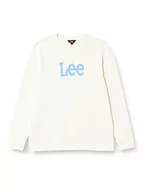 Bluzy męskie - Lee Męska bluza z kapturem Denim Crew, ecru, L, écru, L - miniaturka - grafika 1