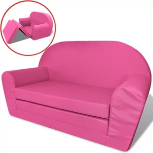 vidaXL vidaXL Sofa amerykanka dziecięca różowa - Pufy i podnóżki - miniaturka - grafika 1