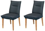 Krzesła - SEATTLE Krzesło Tapicerowane, komplet 2 szt. #15 Ciemny Szaro-Granatowy 51x61x94 cm - miniaturka - grafika 1