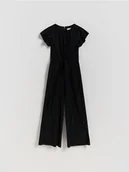 Sukienki i spódniczki dla dziewczynek - Reserved - Strukturalny kombinezon - czarny - miniaturka - grafika 1