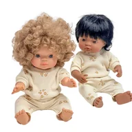 Domki dla lalek - Dres dla lalki Minikane 34, Miniland 38 cm, Paola Reina Gordis 34 cm, kwiatuszki na kremowym - miniaturka - grafika 1