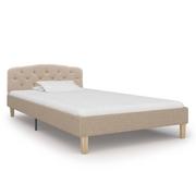 Łóżka - vidaXL Rama łóżka, tkanina, beżowa, 100 x 200 cm - miniaturka - grafika 1