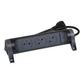 Przedłużacze i rozgałęźniki - Przedłużacz obrotowy LEGRAND z wyłącznikiem 3x230V 1,5m - czarny, grafit - miniaturka - grafika 1