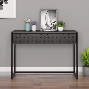 shumee Stolik konsolowy antracytowy 106x35x75 cm stalowy - Konsole i sekretarzyki - miniaturka - grafika 1