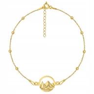 Bransoletki - Złota bransoletka kulkowa zgórami góry srebro 925 - miniaturka - grafika 1