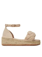 Espadryle damskie - DeeZee Espadryle LE601-59 Beżowy - miniaturka - grafika 1
