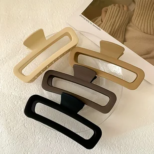 TEMU 4 szt. Duże Spinki do Włosów 15cm/5.9in - Matowe Czarne i Złote, Elegancki Minimalistyczny Design na Śluby, Codzienne i Formalne Wydarzenia, - Ozdoby do włosów - miniaturka - grafika 1