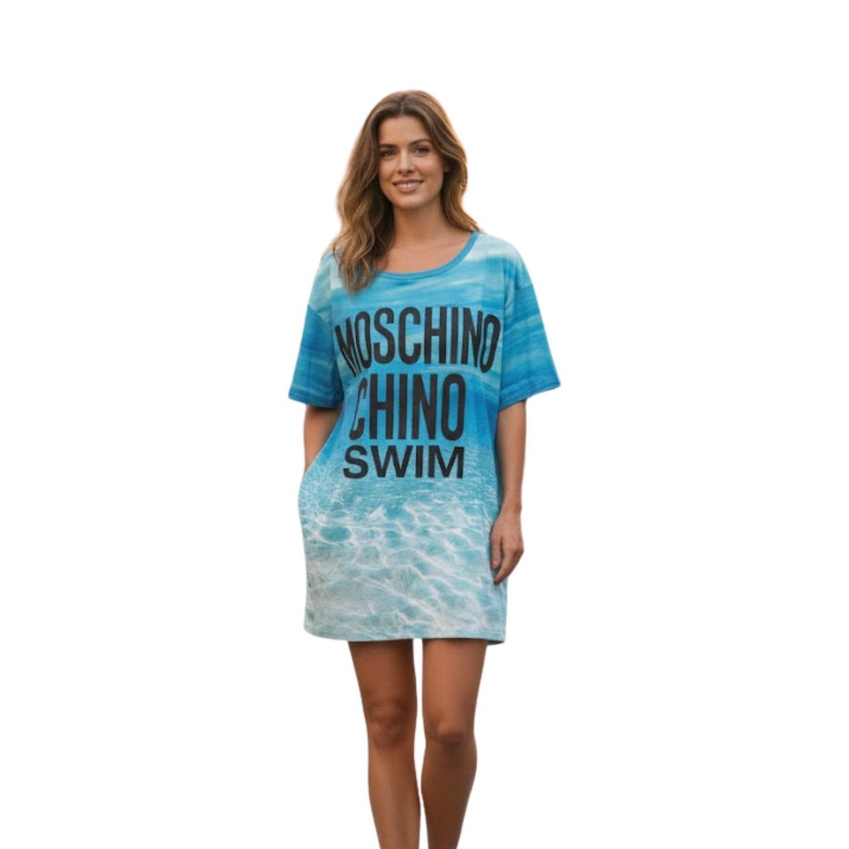 Koszulka damska Moschino Swim długa oversize-S