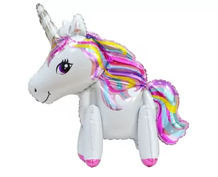 GO Balon foliowy tęczowy Jednorożec - 65 cm - 1 szt. BF-AJBS - Urodziny dziecka - miniaturka - grafika 1