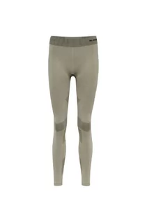 Spodnie sportowe damskie - Bezszwowe legginsy treningowe damskie Hummel oliwkowe - grafika 1
