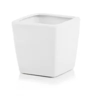 Donice - Osłonka biała kostka kwadrat doniczka 14x14cm - miniaturka - grafika 1