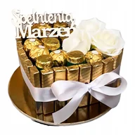 Zestawy upominkowe - Tort Merci Serce Prezent na Urodziny Walentynki Dla Mamy Taty Rocznica - miniaturka - grafika 1