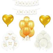 Balony i akcesoria - Zestaw balonów na chrzest biało-złoty, 34 szt - miniaturka - grafika 1