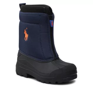 Buty dla dziewczynek - Śniegowce POLO RALPH LAUREN - Quilo Zip II RF103680 Navy/Orange - grafika 1