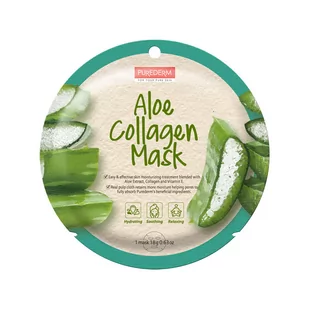 Purederm Aloe Collagen Mask maseczka kolagenowa w płacie Aloes 18g - Maseczki do twarzy - miniaturka - grafika 1