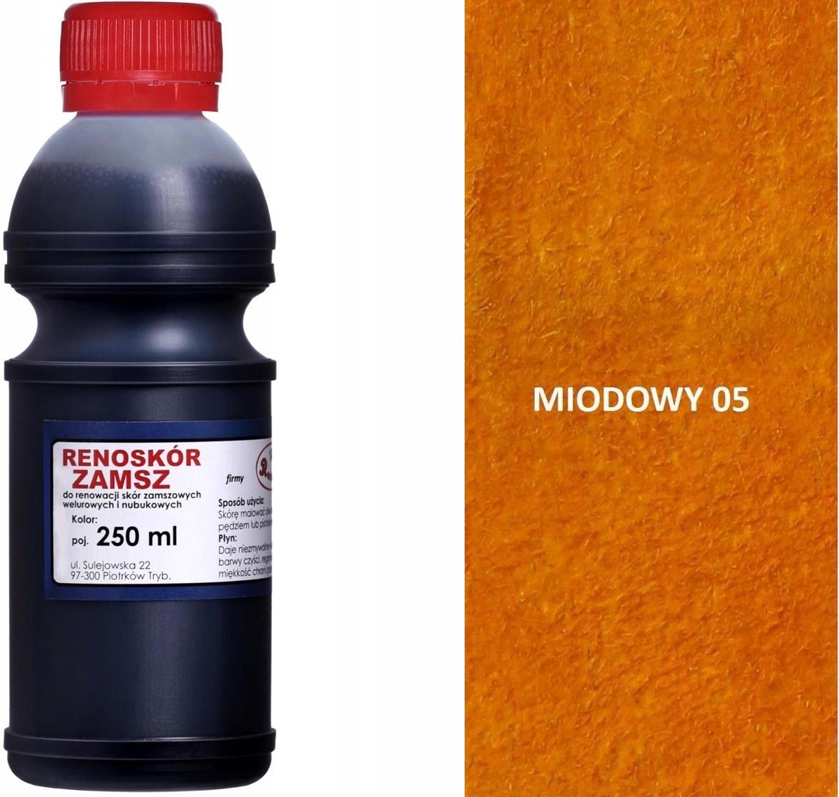 G12-98 MIODOWA FARBA RENOSKÓR 250 ML WILBRA DO RENOWACJI SKÓR ZAMSZU NUBUKU