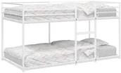 Łóżka dla dzieci i młodzieży - vidaXL Łóżko piętrowe bez materaca, białe, 100x200 cm, stal - miniaturka - grafika 1