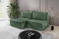 Narożniki - Sofa w kształcie L mini BOHOO narożnik tkanina Raven jasnozielony lewy - miniaturka - grafika 1