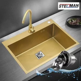 STELLMAN Zlewozmywak stalowy STEEL 6050 ZŁOTY - Zlewozmywaki - miniaturka - grafika 2