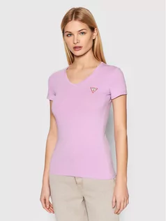 Koszulki i topy damskie - Guess T-Shirt W1YI1A J1311 Fioletowy Slim Fit - grafika 1
