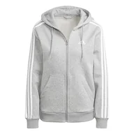 Bluzy damskie - adidas Damska bluza z kapturem, Średni szary wrzosowy/biały, M - miniaturka - grafika 1