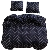 Pościel - Pościel 160x200 bawełna satynowa dwustronna GierekHoff 3 el czarna mozaika - miniaturka - grafika 1