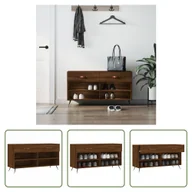 Szafki na buty - The Living Store Ławka na buty brązowy dąb 102x35x55 cm Materiał drewnopochodny - miniaturka - grafika 1