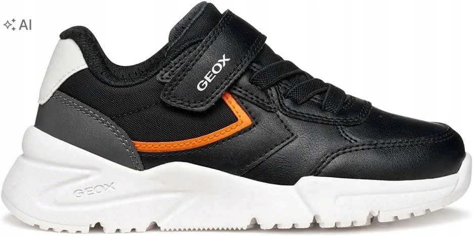GEOX SPORTOWE BUTY DZIECIĘCE CZARNE Z BIAŁYMI DETALAMI 30 6OA