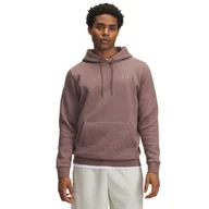 Bluzy męskie - Męska bluza dresowa nierozpinana z kapturem Under Armour UA Icon Fleece Hoodie - brązowa - UNDER ARMOUR - miniaturka - grafika 1