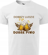 Piżamy damskie - Piżama Męska Biała + Szare Spodenki DOBRZY LUDZIE DOBRE Wzory Rozm L - miniaturka - grafika 1