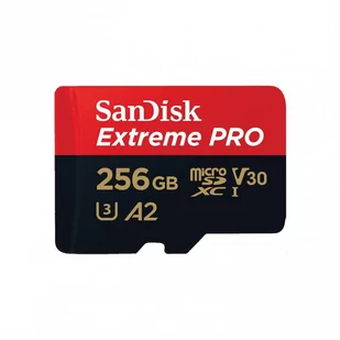 SanDisk microSDXC Extreme Pro 256GB 200/140 MB/s A2 C10 V30 UHS-I U3 - Karty pamięci - miniaturka - grafika 1