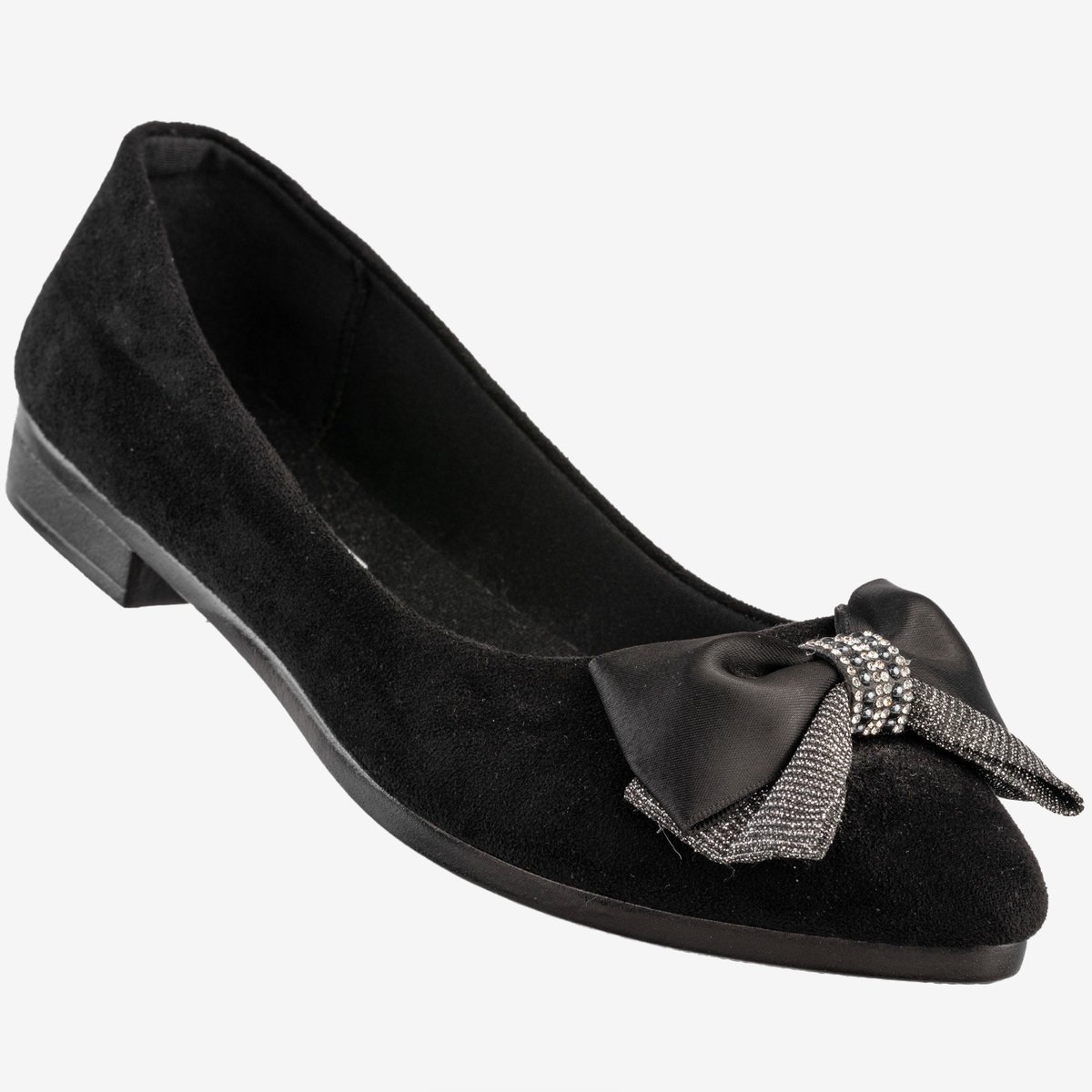 Baleriny Damskie Buty Z Kokardą Eleganckie Czarne News 22BL02-4820 Czarny 36