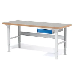 Zestaw ze stołem roboczym SOLID, 1 szuflada, obciążenie 750 kg, 1500x800 mm, winyl - Akcesoria do pakowania Zestaw ze stołem roboczym SOLID, 1 szuflada, obciążenie 750 kg, 1500x800 mm, winyl - Akcesoria do pakowania - miniaturka - grafika 1