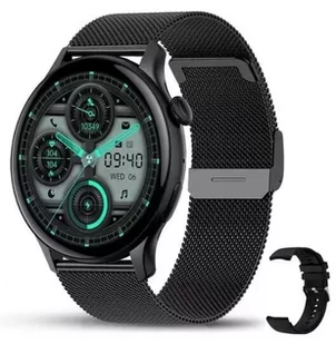 Bestphone BF10 Czarny z opaską silikonową i milanese ZAP czarna - Smartwatch - miniaturka - grafika 1