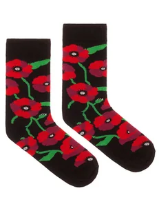 Czerwone maki skarpetki kolorowe Kabak - Skarpetki męskie Czerwone maki skarpetki kolorowe Kabak - Skarpetki męskie - miniaturka - grafika 1