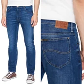 Spodnie męskie - Lee RIDER SLIM Worn In DżINS dopasowane ciemne spodnie jeansowe W29 L32 - miniaturka - grafika 1