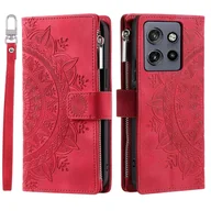 Etui i futerały do telefonów - Skórzane etui na telefon do Motorola Edge 50 Neo Czerwony - miniaturka - grafika 1