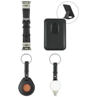Ładowarki do telefonów - Zestaw akcesoriów 4w1 4smarts Style portfel MagSafe, ładowarka do Apple Watch, pasek do Apple Watch, etui na AirTag, czarny - miniaturka - grafika 1