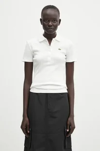 Lacoste polo bawełniane damski kolor beżowy DF5377 - Koszulki i topy damskie - miniaturka - grafika 1