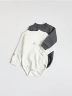 Body - Reserved - Bawełniane body 2 pack - złamana biel - miniaturka - grafika 1