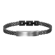 Bransolety męskie - Bransoletka Męska mesh blaszka do graweru na stalowej siatce - miniaturka - grafika 1