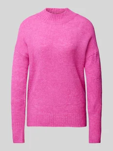 Sweter z dzianiny ze stójką model ‘Kamara’ - Swetry damskie - miniaturka - grafika 1