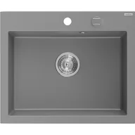 Zlewozmywaki - Mexen Elix zlewozmywak granitowy 1-komorowy 600 x 500 mm, szary, syfon chrom - 6525601005-71 - miniaturka - grafika 1