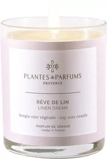 Świece - PLANTES&PARFUMS PROVENCE Świeca zapachowa perfumowana 180g - Linen Dream - Świeży Len - grafika 1