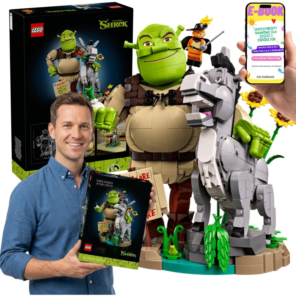 LEGO Shrek Osioł i Kot w Butach 72423 Figurka Kolekcjonerska + E-BOOK