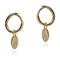 Kolczyki - ankabizuteria.pl Kolczyki srebrne pozłacane kółka z cyrkoniami - miniaturka - grafika 1